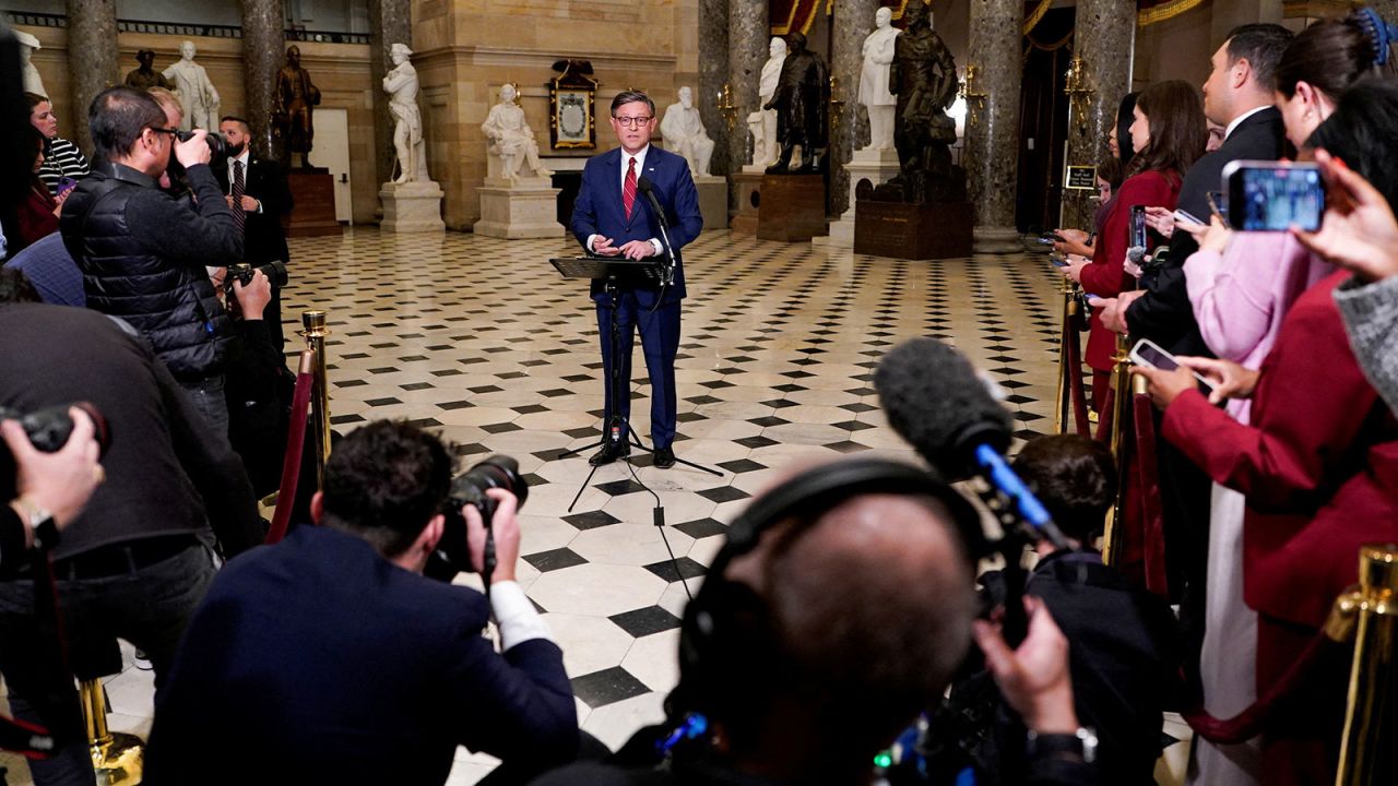 House Speaker Mike Johnson in Washington, DC, on November 12.