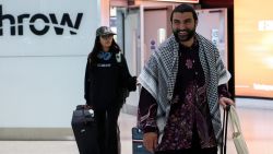 British pro-Palestinian commentator Sami Hamdi arrives at London Heathrow Terminal 2, after being detained by U.S. immigration authorities for more than two weeks, in Greater London, Britain, November 13, 2025.