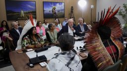 Brazil's President Luiz Inacio Lula da Silva attends a meeting with indigenous people during the UN Climate Change Conference (COP30), in Belem, Brazil, November 19, 2025.