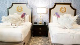 The National Thanksgiving Turkeys Waddle and Gobble, from North Carolina, wait in their room a day ahead of their Thanksgiving holiday pardoning at the White House, at the Willard InterContinental Hotel in Washington, DC, on November 24, 2025.
