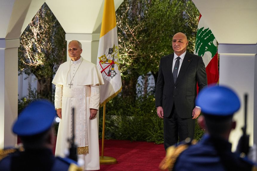 Pope Leo arrived at Rafik Hariri International Airport in Beirut, Lebanon, on Sunday and was received by Lebanese President Joseph Aoun.