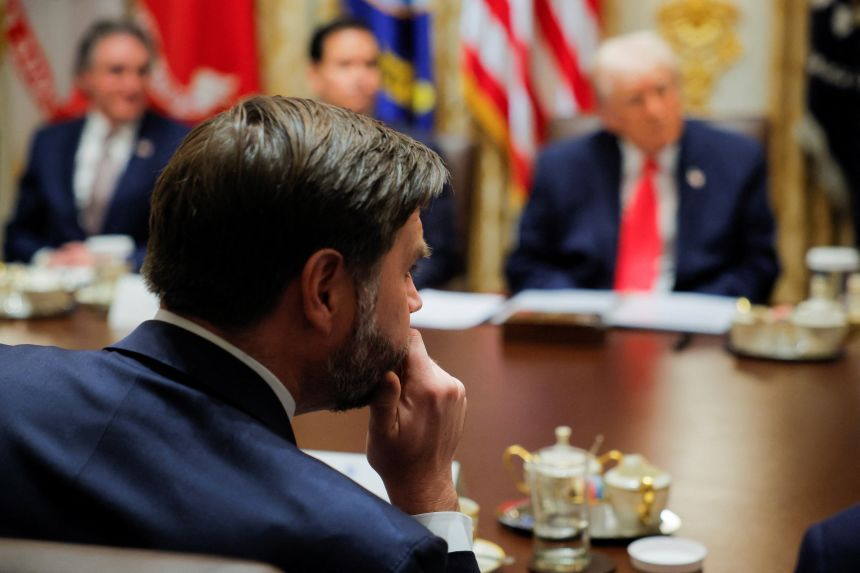 US Vice President JD Vance attends a cabinet meeting with US President Donald Trump, at the White House in Washington DC, on December 2, 2025.