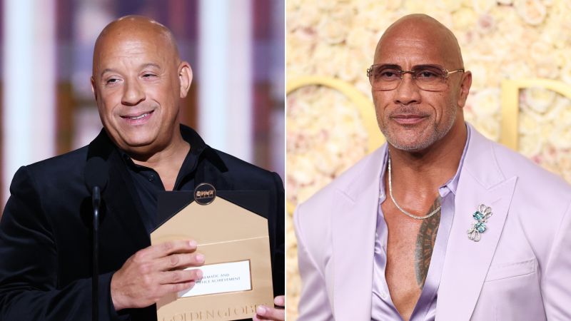 Vin Diesel gave a shoutout to Dwayne Johnson at the Golden Globes and reminded us of their famous feud