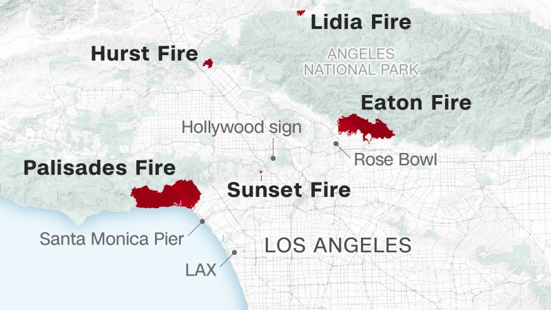 Los Angeles Wildfires: Real-Time Maps, Charts, and Updates