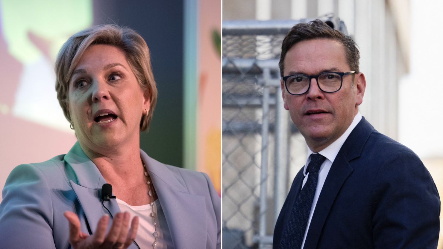 Tesla directors Robyn Denholm, left, and James Murdoch