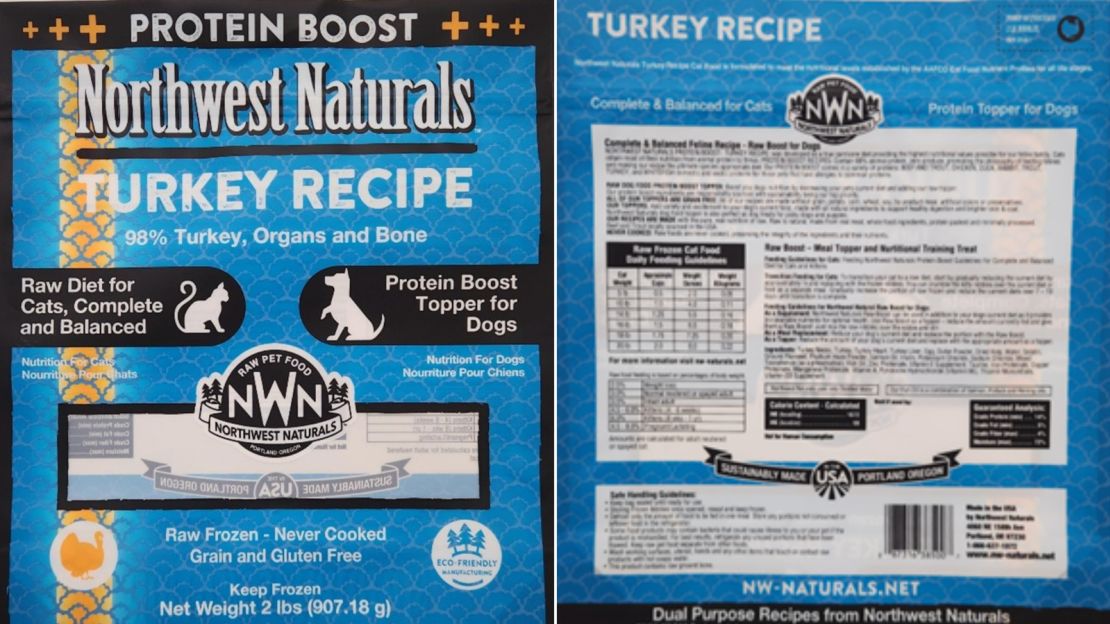 Northwest Naturals recalled some of its Feline Turkey Recipe raw pet food in December.