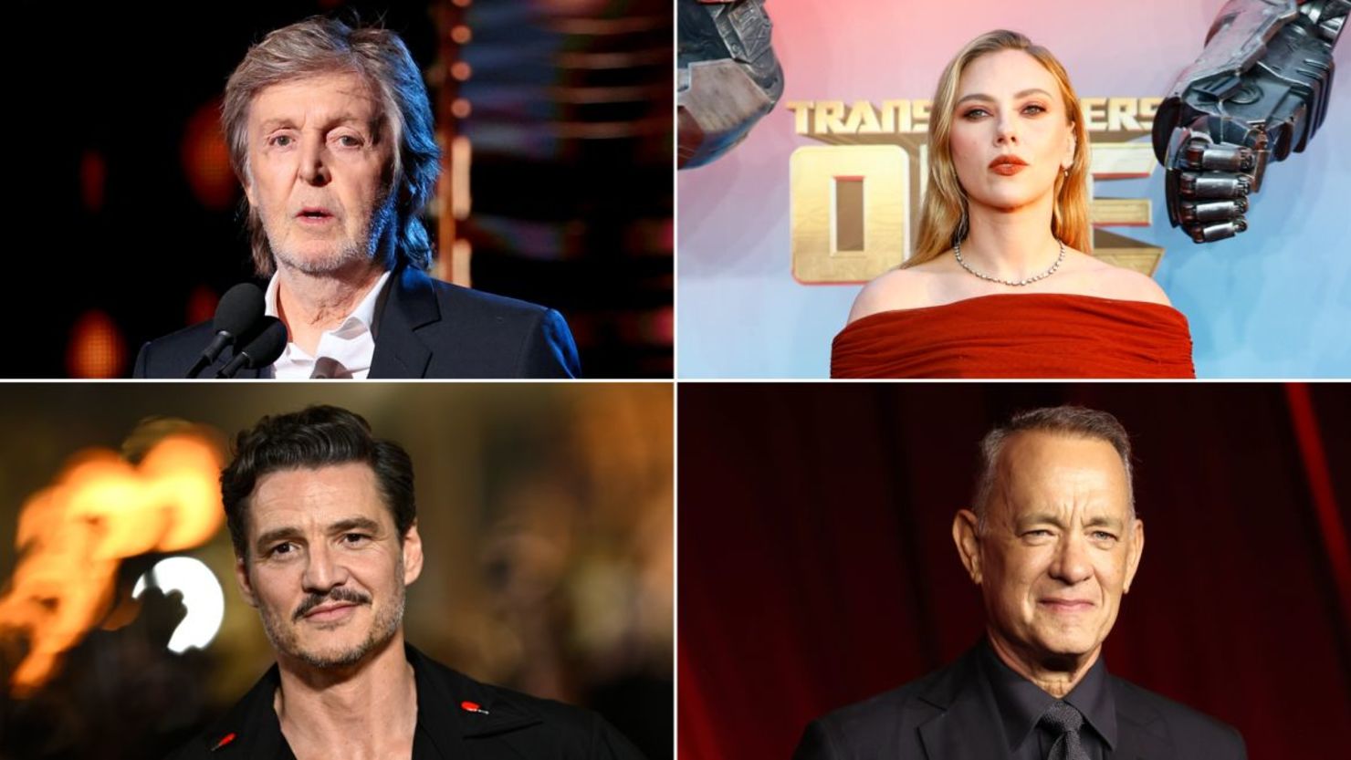 Paul McCartney, Scarlett Johansson, Pedro Pascal y Tom Hanks.