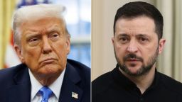 El presidente de EE.UU., Donald Trump, y su homólogo de Ucrania, Volodymyr Zelensky.