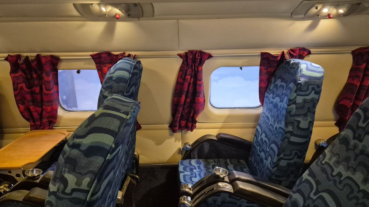 <strong>Comfort in the sky:</strong> The DH106 represented a revolution in air transport, being smoother and less noisy than the propeller planes that came before. Even in standard class, seating was roomy with plenty of leg space.