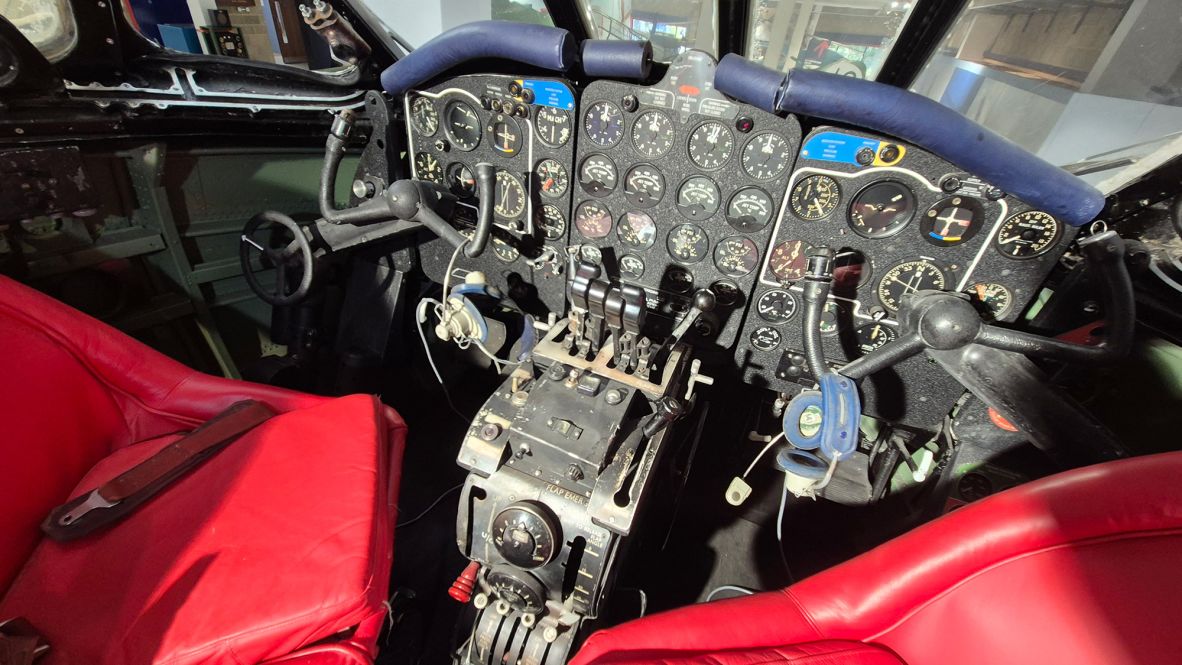 <strong>Flight deck:</strong> The controls look complicated but would've been familiar to the pilots of the day, many of whom had military aviation backgrounds, having flown during World War II.