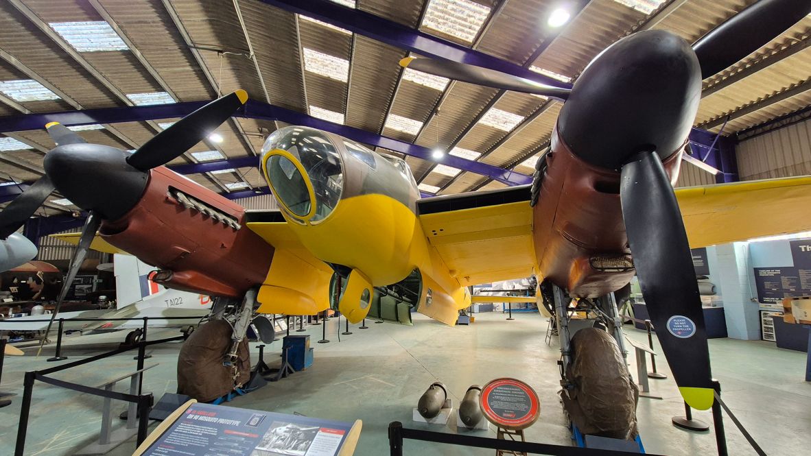 <strong>Mosquito fighter:</strong> The de Havilland Aircraft Museum is also home to the only prototype World War II plane still in existence. The Mosquito fighter, which was made on the site of the museum, was constructed from wood.