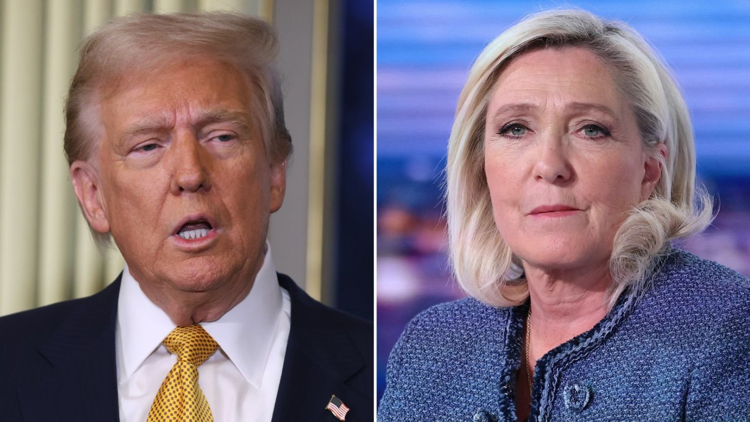 US President Donald Trump has thrown his support behind French far-right leader Marine Le Pen, who has been banned from running for president