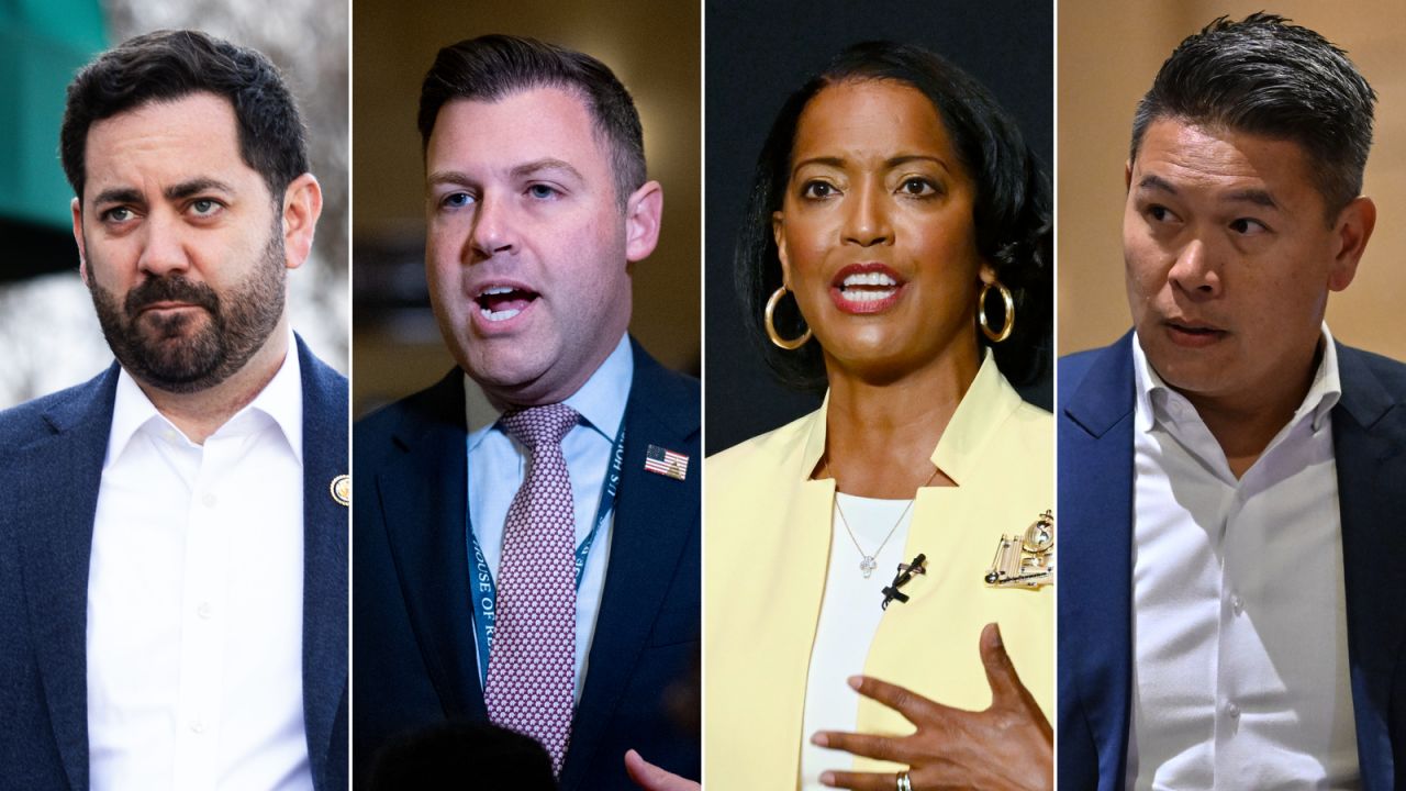 From left to right, Reps. Mike Lawler, Ryan Mackenzie, Jahana Hayes and Derek Tran