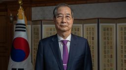 South Korean Acting President Han Duck-soo during an exclusive interview with CNN in Seoul on April 8, 2025.