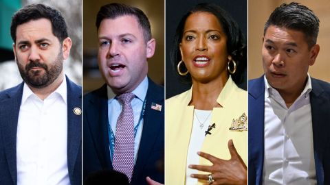 From left to right, Reps. Mike Lawler, Ryan Mackenzie, Jahana Hayes and Derek Tran.