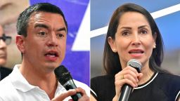 Ecuador Presidential candidates Daniel Noboa and Luisa González.