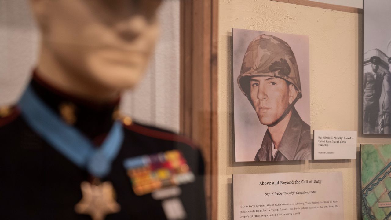 A photo of Freddy González is seen at a display at the Museum of South Texas History in Edinburg, Texas on April 15, 2025.
Gabriel V. Cárdenas for CNN
