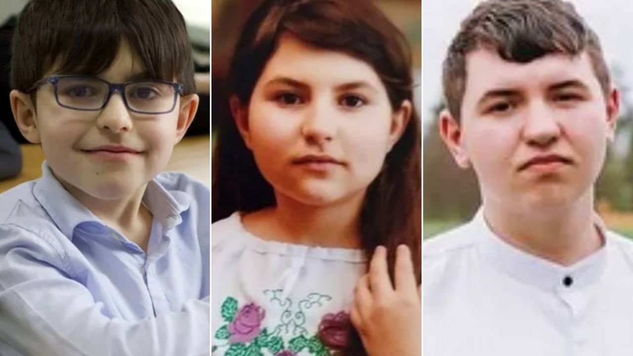 Photos shared by the Gustav Olizar Lyceum in Korostyshiv show Stanislav, Tamara and Roman Martynyuk three children killed by a Russian strike over the weekend.