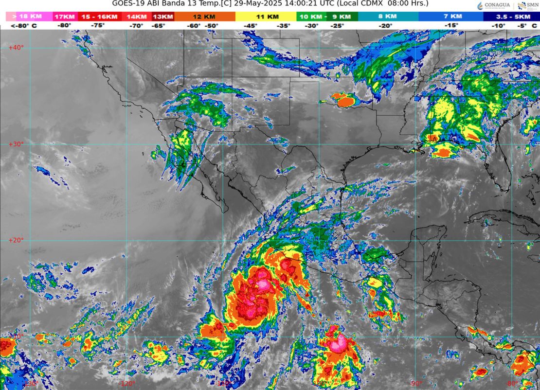 Alvin es la primera tormenta con nombre de la temporada de huracanas del pacífico oriental.
