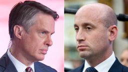 ABC News’ senior national correspondent Terry Moran, left, White House adviser Stephen Miller.