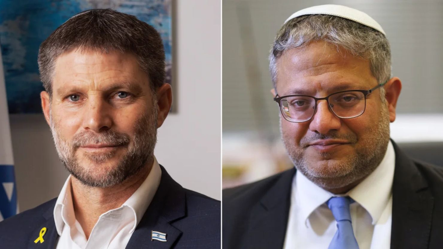 El ministro de finanzas israelí, Bezalel Smotrich, y el ministro de seguridad, Itamar Ben Gvir.