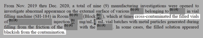 The 2022 FDA inspection report of Sun’s Halol plant described metal particles in vials of injectable medication.