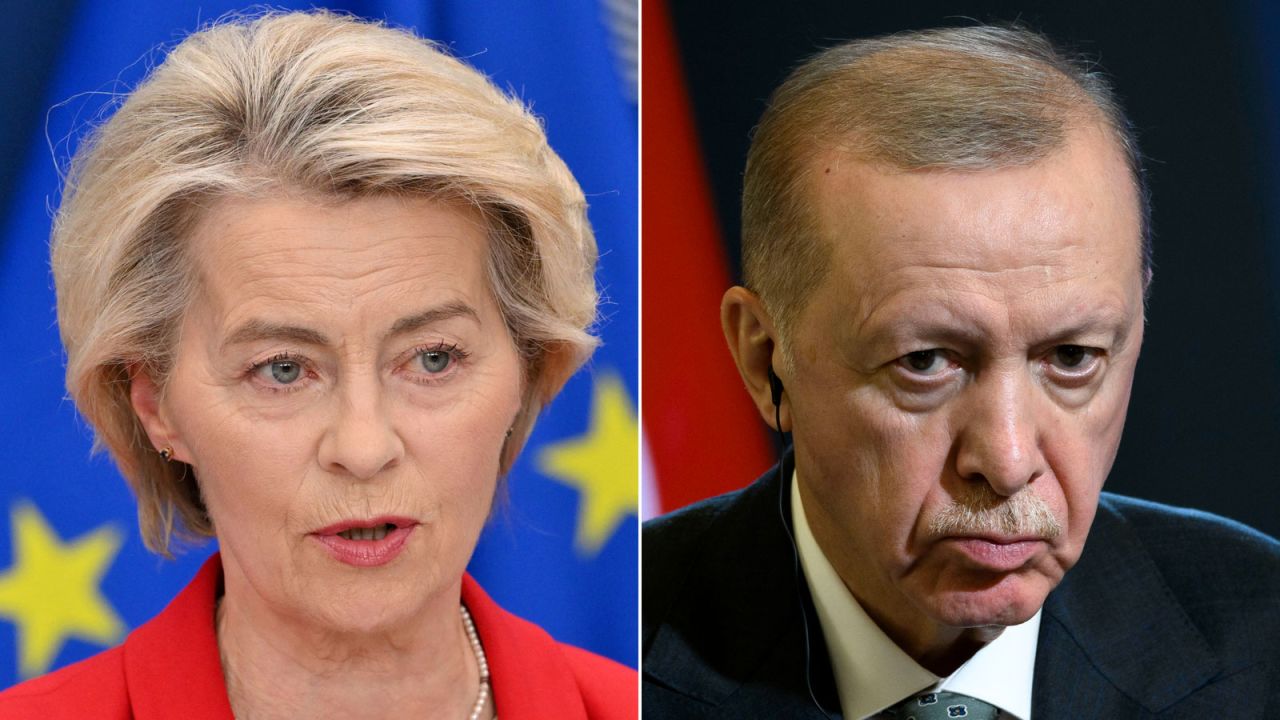 European Commission President Ursula Von der Leyen and Turkish President Recep Tayyip Erdogan.