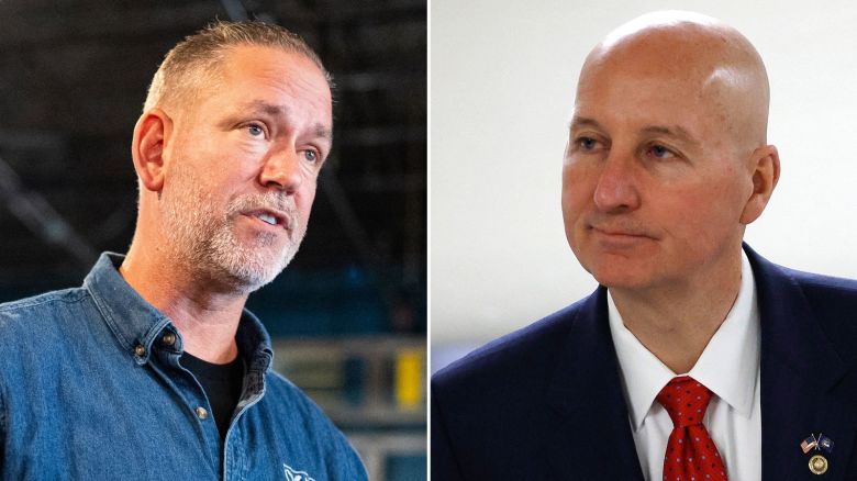 Nebraska independent Dan Osborn, left, will challenge GOP Sen. Pete Ricketts in a second Senate run.