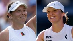 Amanda Anisimova, left, will meet Iga Świątek in Saturday's Wimbledon final.