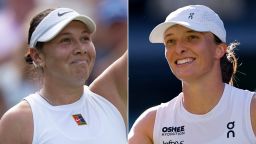 Amanda Anisimova, left, will meet Iga Świątek in Saturday's Wimbledon final.