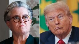 Rosie O'Donnell and President Donald Trump.