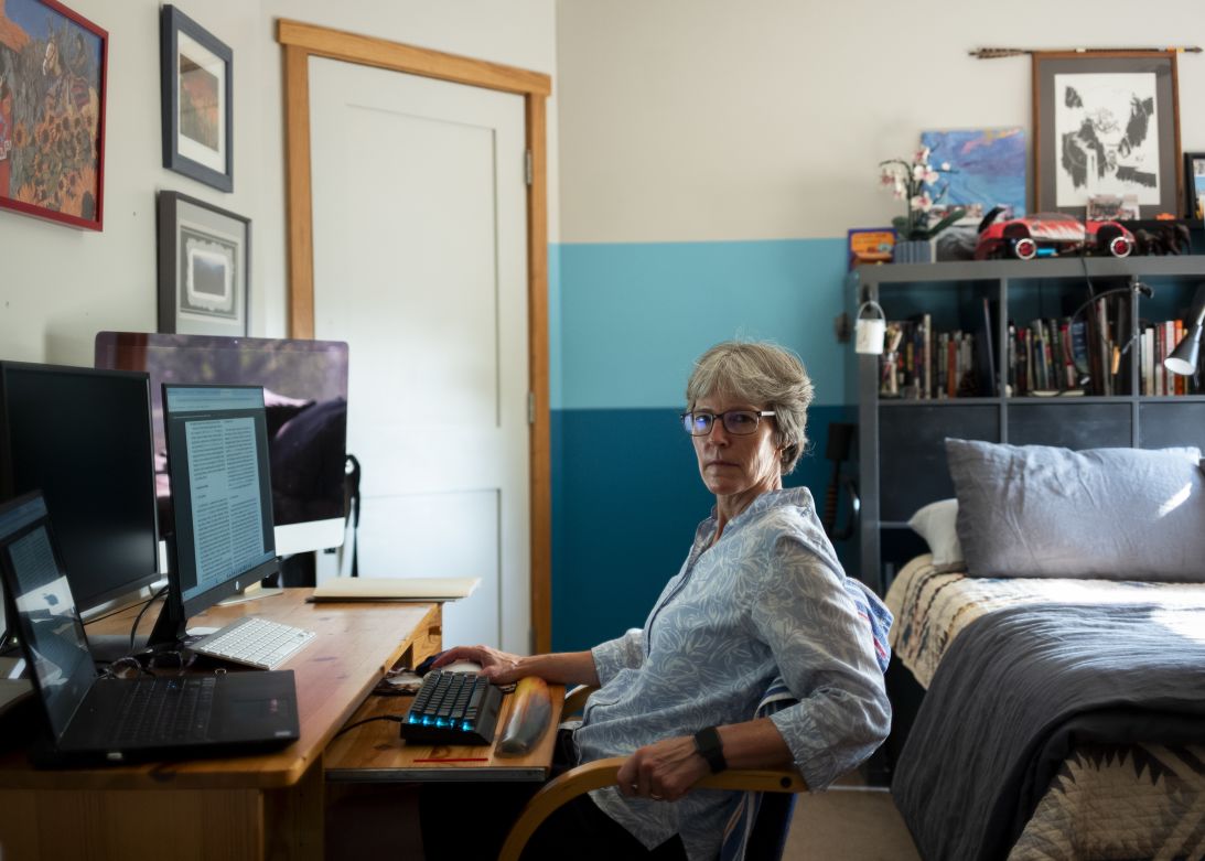McCanlies in her home office in Morgantown, West Virginia.