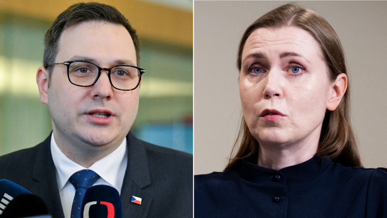 Czech Foreign Minister Jan Lipavsky and Lithuanian Defense Minister Dovile Sakaliene