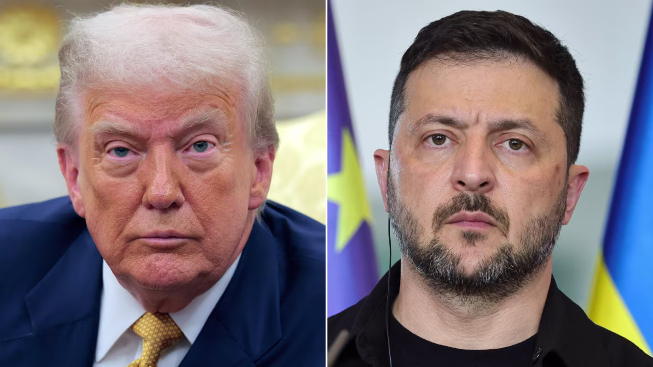President Donald Trump and Ukrainian President Volodymyr Zelensky.