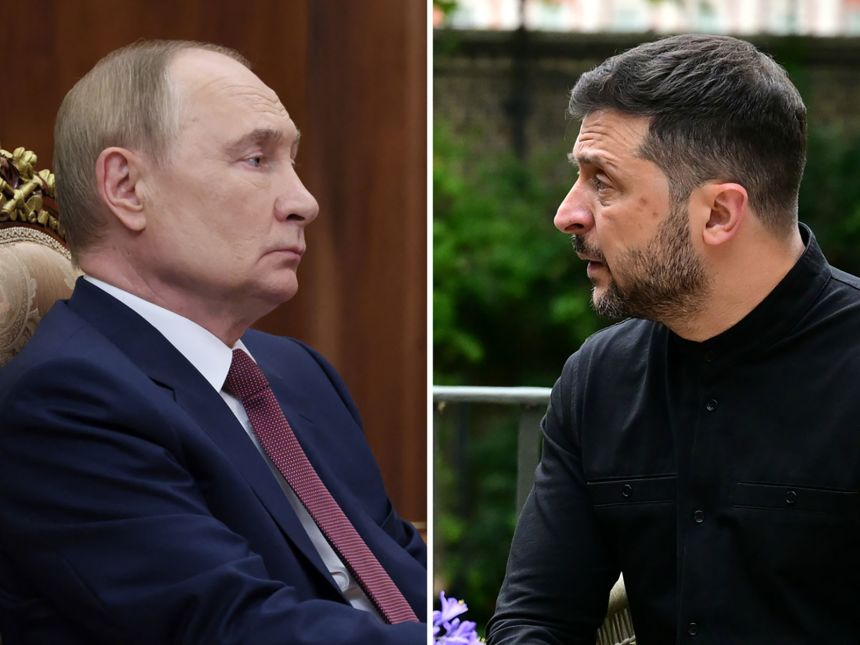 Russian President Vladimir Putin and Ukrainian President Volodymyr Zelensky