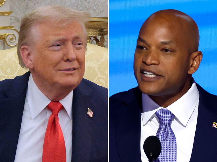 President Donald Trump and Maryland Gov. Wes Moore.