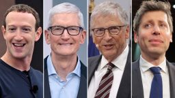 Mark Zuckerberg, Tim Cook, Bill Gates and Sam Altman