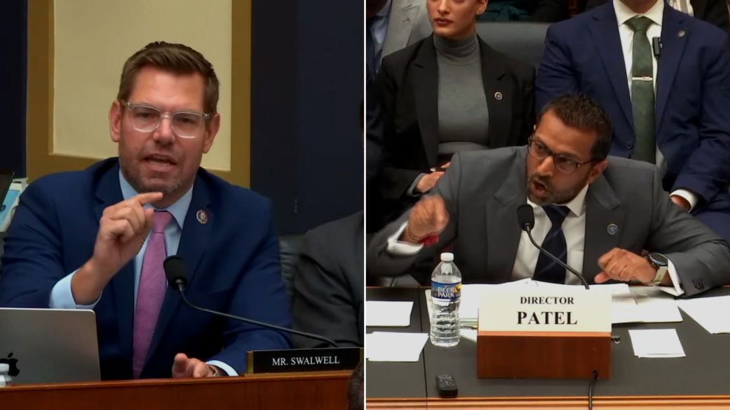 Insults fly in shouting match between Patel and Rep. Eric Swalwell