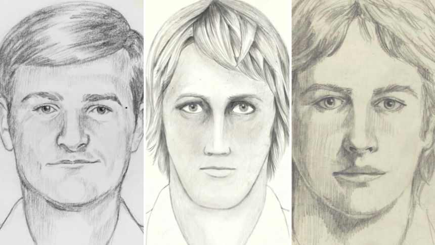 Visalia Ransacker, East Area Rapist and Golden State Killer sketches.