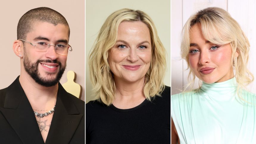 Bad Bunny, Amy Poehler and Sabrina Carpenter.