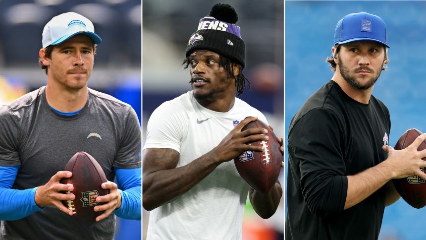 (From left) Justin Herbert, Lamar Jackson and Josh Allen are the early season favorites for the NFL Most Valuable Player award.