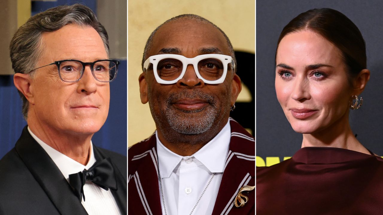 Stephen Colbert, Spike Lee and Emily Blunt.