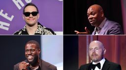 Clockwise from left: comedians Pete Davidson, Dave Chappelle, Bill Burr, Kevin Hart.