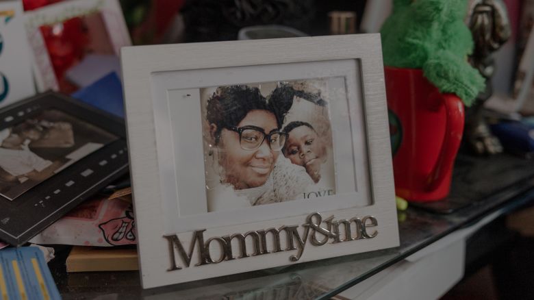 A photo of Tierra Walker and her son, JJ, sits on a desk in her bedroom at her home in San Antonio. Walker died after doctors told her she didn’t need an abortion during her high-risk pregnancy.