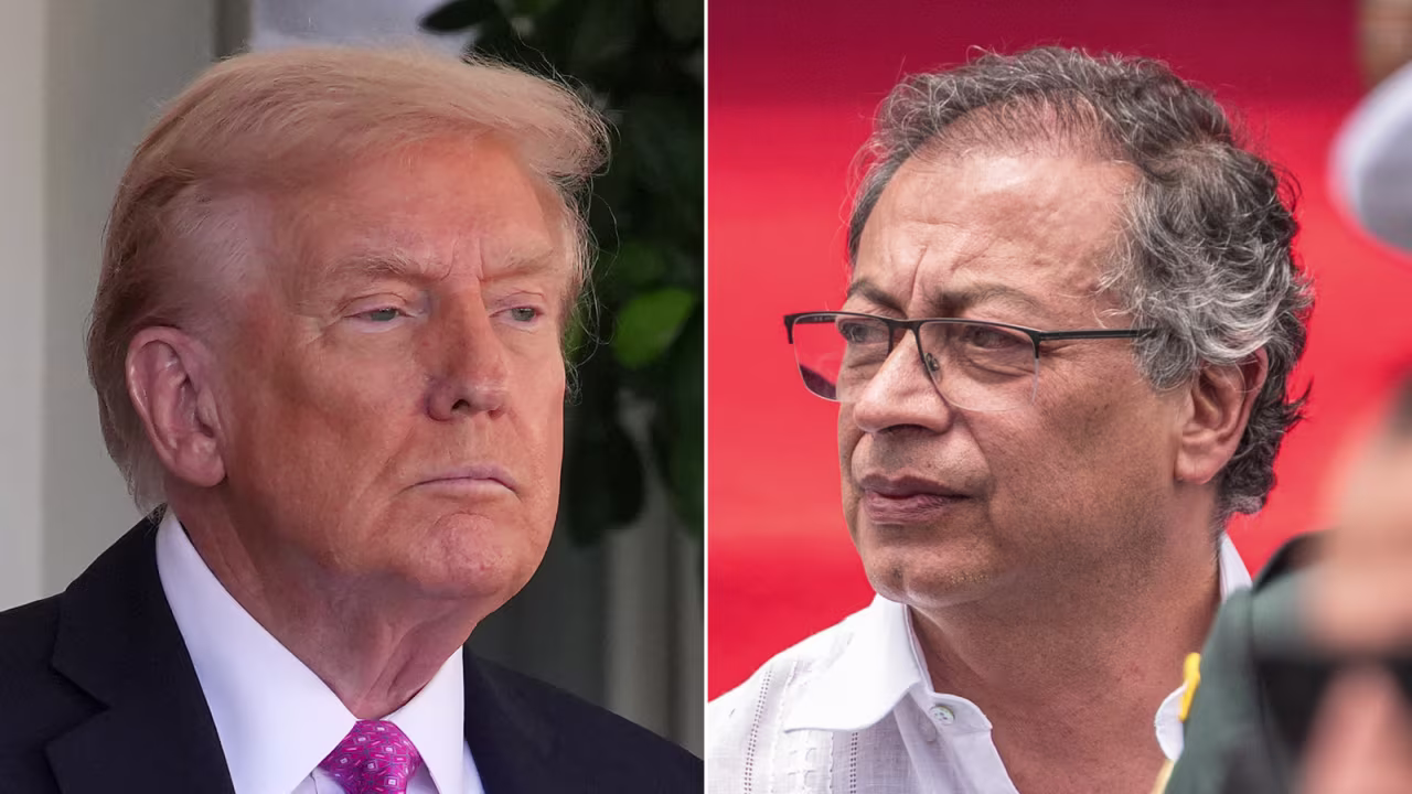 President Donald Trump and President of Colombia Gustavo Petro. Relations between Washington and Bogotá have worsened in recent months as the two presidents clash over migration, drug trafficking and Trump's military strikes in the Caribbean.