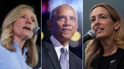 Rep. Abigail Spanberger, Former President Barack Obama and Rep. Mikie Sherrill