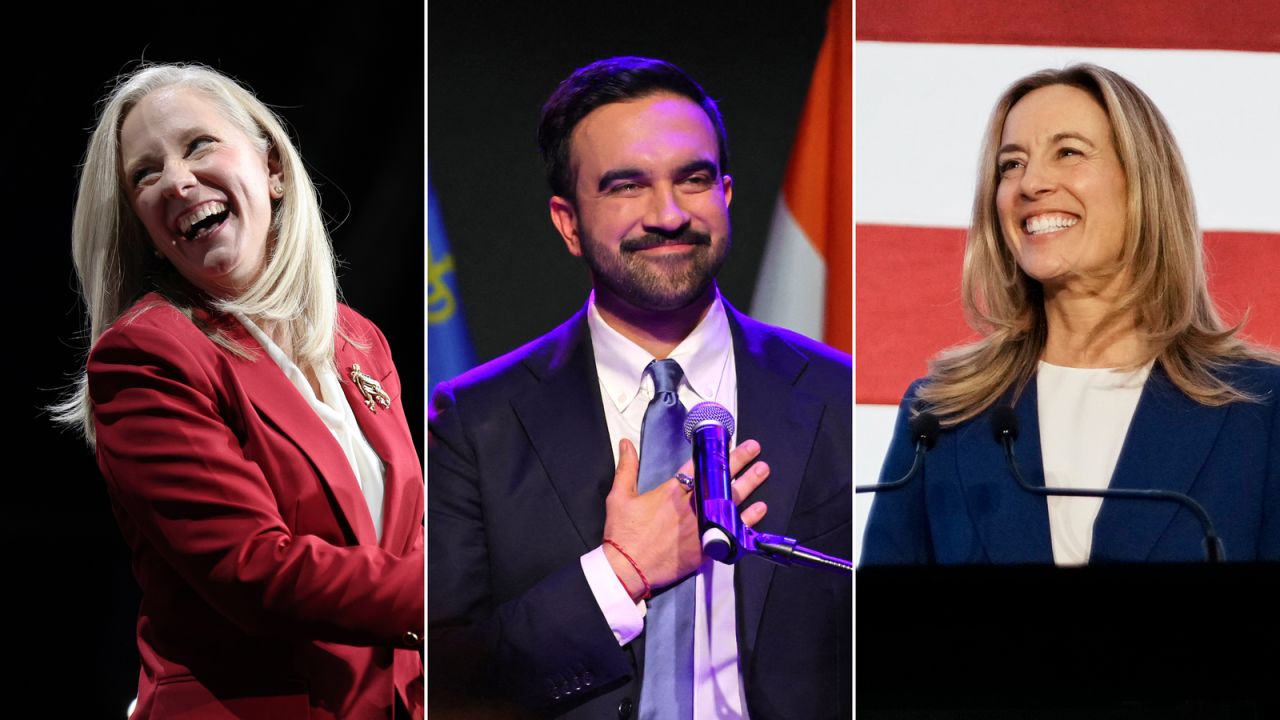 Abigail Spanberger, Zohran Mamdani and Mikie Sherrill.
