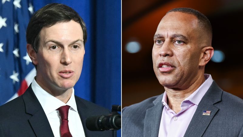 Jared Kushner, Trump's son-in-law, met with House Minority Leader Hakeem Jeffries to discuss White House collaboration with Democrats on key issues; House control at stake in midterms