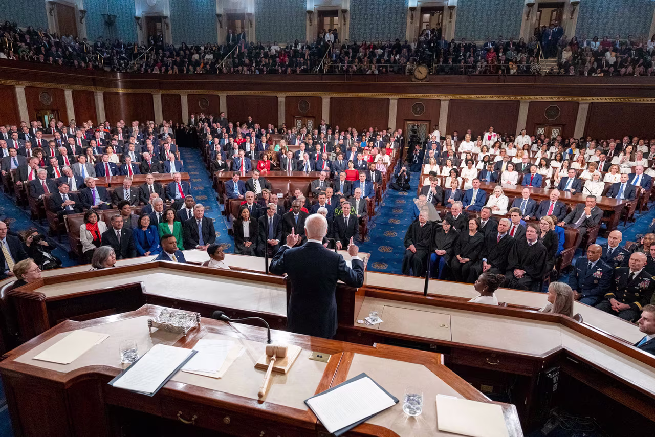 Biden speaks to the join session of Congress.