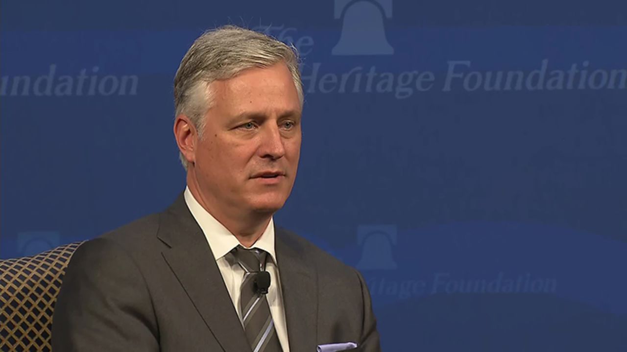 Robert O’Brien, President Trump’s?national?security?adviser, speaking at the?Heritage Foundation. 